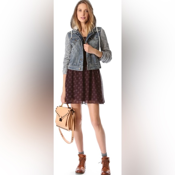 Free People Printed Sheer Chiffon Baby Dee Mini Dress - Picture 3 of 7